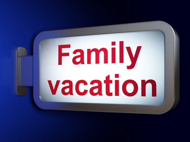 Tourism concept: Family Vacation on billboard background - Foto, Imagen