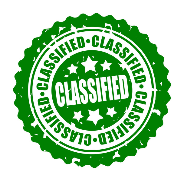 Векторная круглая марка CLASSIFIED
 - Вектор,изображение