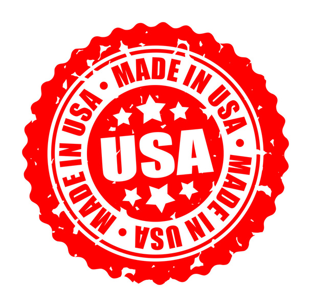 Wektor okrągły znaczek Made In Usa - Wektor, obraz