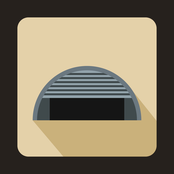 Round garage icon, flat style - Vector, afbeelding