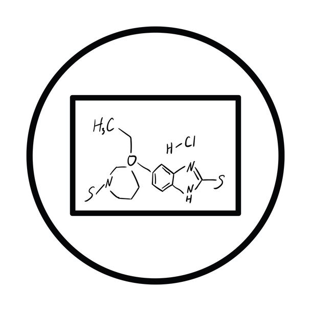 Kémiai képlet iskolai táblára ikon - Vektor, kép