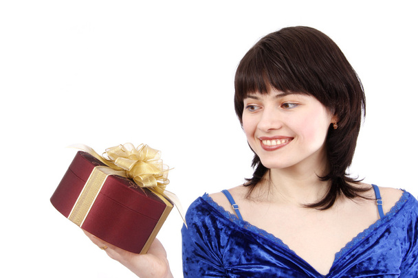 Woman with gift. - Foto, Bild