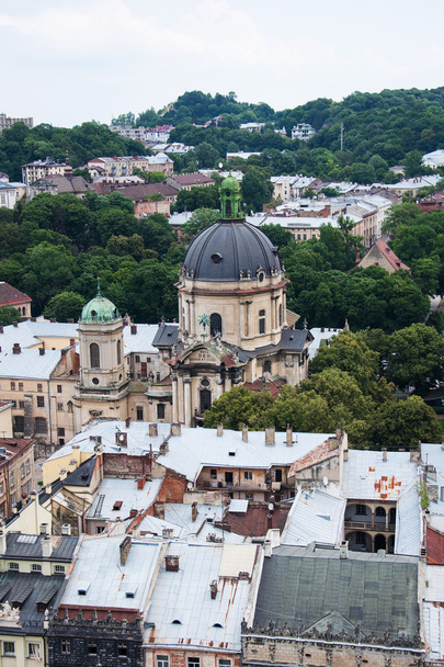 the old city of lvov from height - Photo, Image
