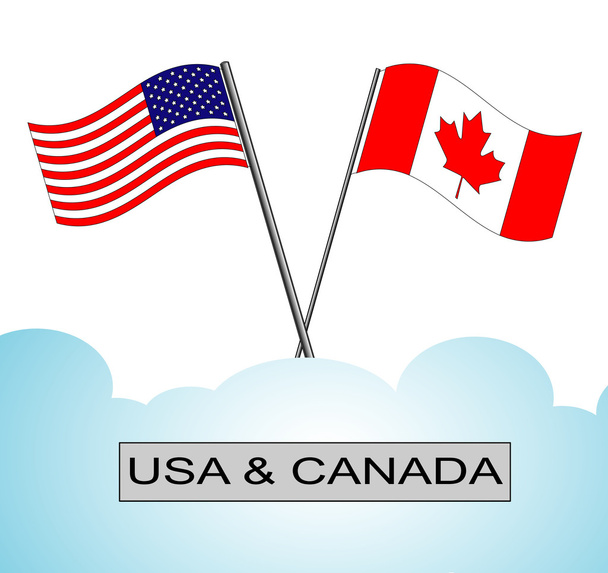 Drapeau américain croisé avec drapeau canadien
 - Vecteur, image