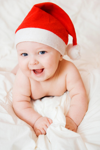 Baby in christmas hat - Фото, зображення