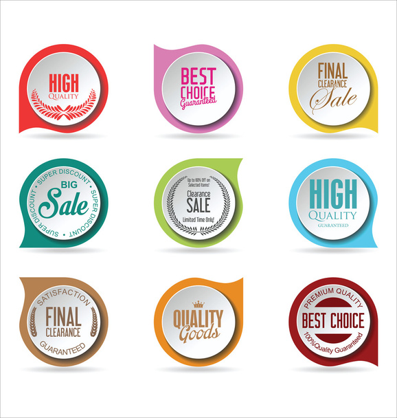 Modern badges colorful collection - Vektor, Bild