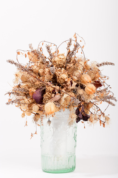 suché květy v skleněná váza - Fotografie, Obrázek