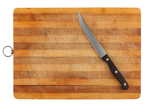 heavily used empty kitchen cutting board - Photo, Image