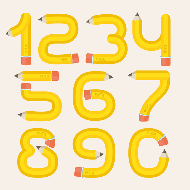 Logotipos de conjuntos de números formados por lápiz
.  - Vector, imagen