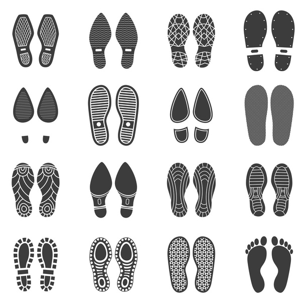 Shoes Footprint Icons - Vector, Image