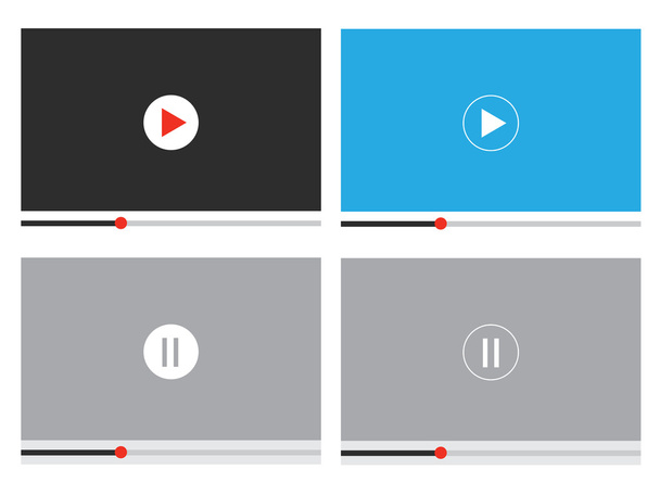 Video Player Interface Vektor Illustration im flachen Stil Folge 10 - Vektor, Bild