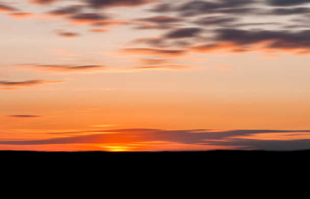 Orange sunset forest outline - Fotoğraf, Görsel