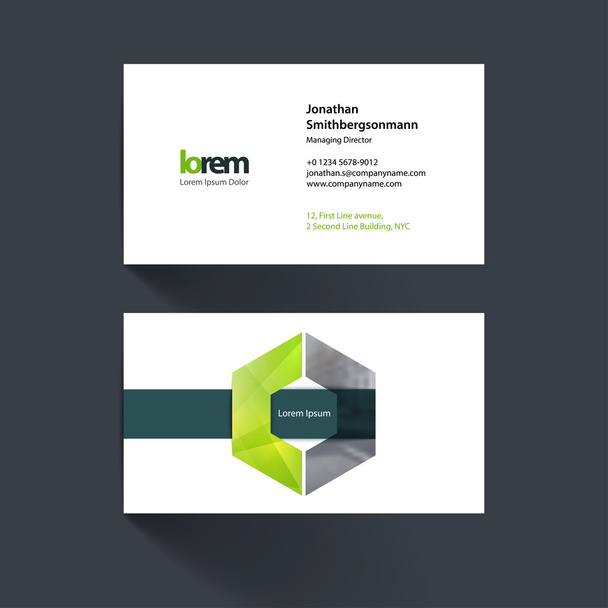 Vector business card template with geometric shape and overlap e - Vector, Image
