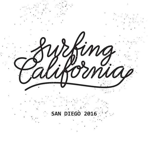 Surfing California lettering - Vektor, obrázek