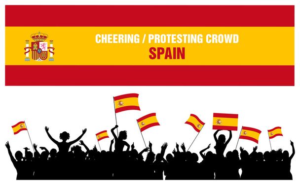 Animar o protestar contra la multitud España
 - Vector, imagen