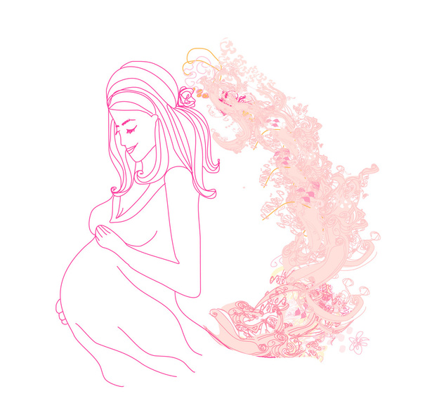Beautiful pregnant girl - Vetor, Imagem