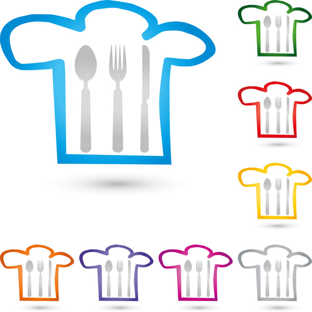 Restaurant, Koch, Essen, Logo - Vecteur, image
