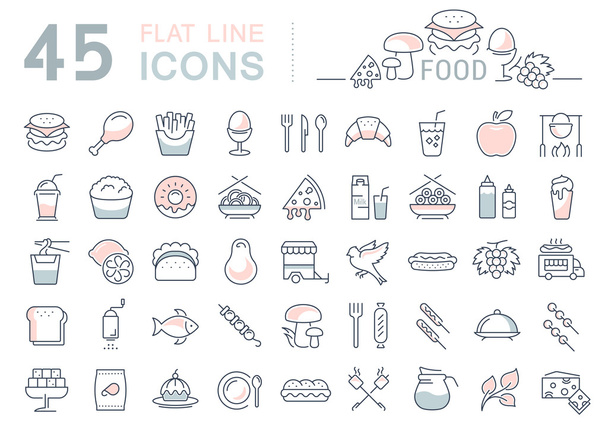 Set Line Icons Food - Vector, Image