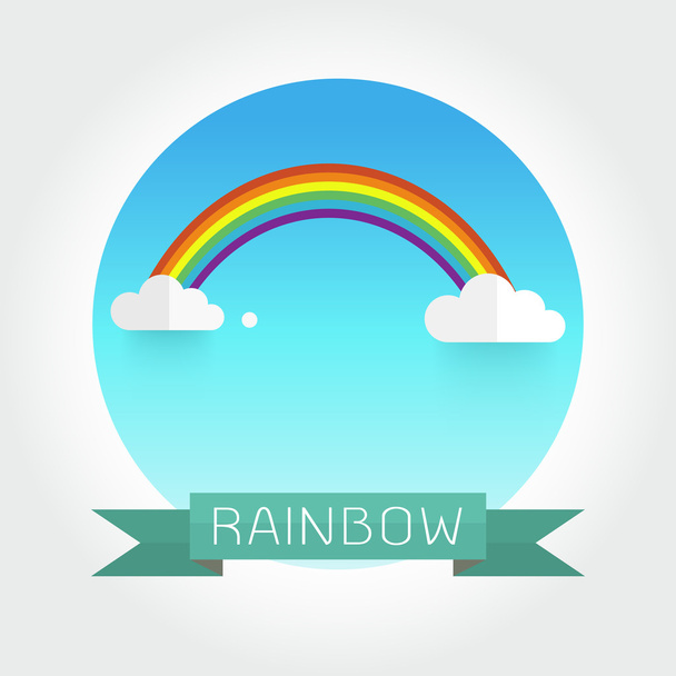 rainbow and clouds in the sky - Vector, imagen