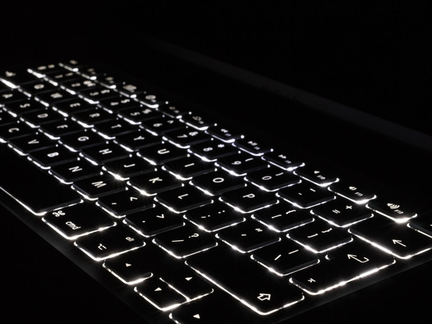 Illuminated Keyboard, black background - Photo, Image