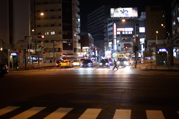 Gece yol geçitte Japonya - Fotoğraf, Görsel