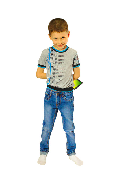 chico con una tableta con una mirada astuta
 - Foto, imagen