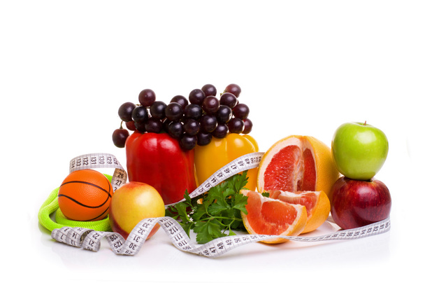 fitness equipment and healthy food - Photo, Image