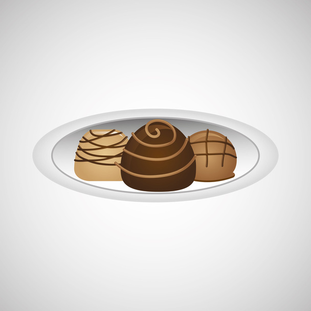 chocolate sugar desert - Vector, Image
