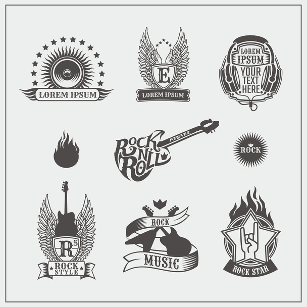 Rock and Roll labels. - Vector, afbeelding