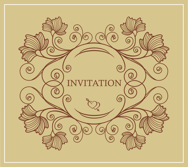 Floral invitation card. Vector. - Vektor, Bild