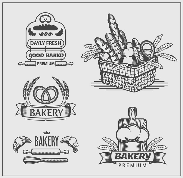 Set of Bakery labels. - Vector, Image