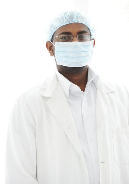 Confident African American male surgeon smiling - Photo, Image