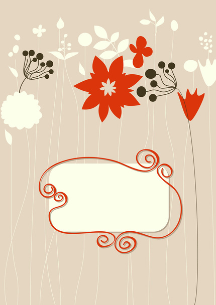 Cute floral background frame for text - Vektor, Bild