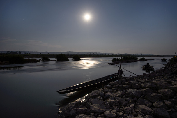 Nehir manzara, gece fotoğrafçılığı, Tayland Mae Kong river(Mekong) - Fotoğraf, Görsel