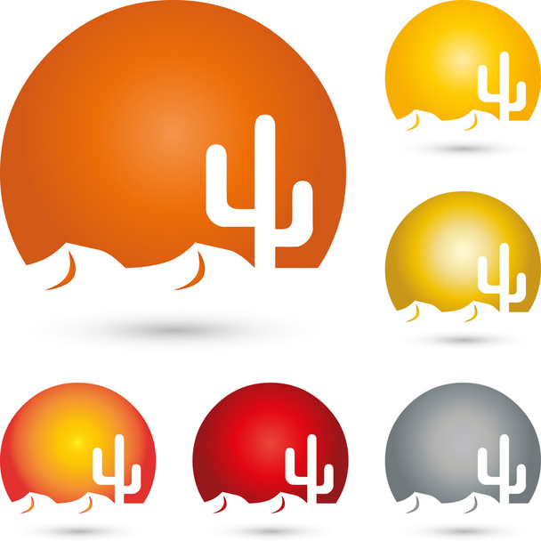 Sonne, Kaktus, λογότυπο, έρημος - Διάνυσμα, εικόνα