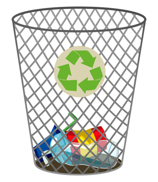 Trashcan for recycle waste - Vector, Imagen