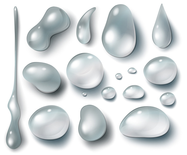 Conjunto de gotas de agua en diferentes formas
 - Vector, imagen