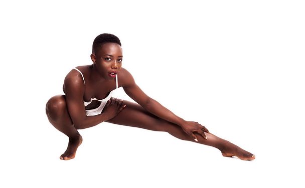 Gorgeous african girl fitness portrait - Fotó, kép
