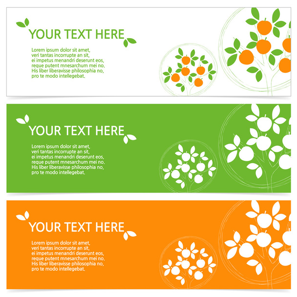 fruit trees, Set of brochures with fruit trees images - Vector, Image
