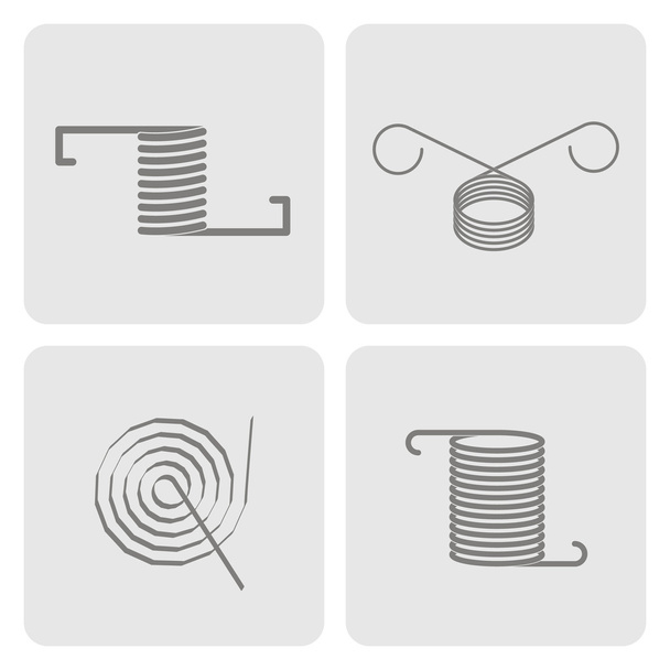 Set di icone monocromatiche con molle
  - Vettoriali, immagini