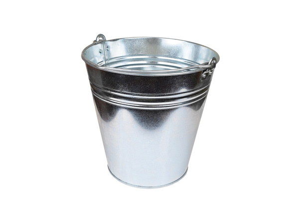 Metallic bucket on white - Photo, Image