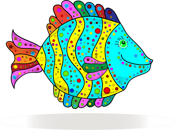 Roztomilé barevné pruhy ryby - Vektor, obrázek