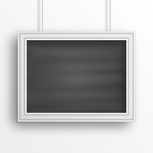 Chalkboard background with white frame isolated on the white wall. Vector illustration - Vector, Image