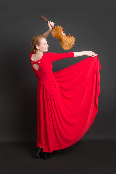 Mulher com um violino
 - Foto, Imagem