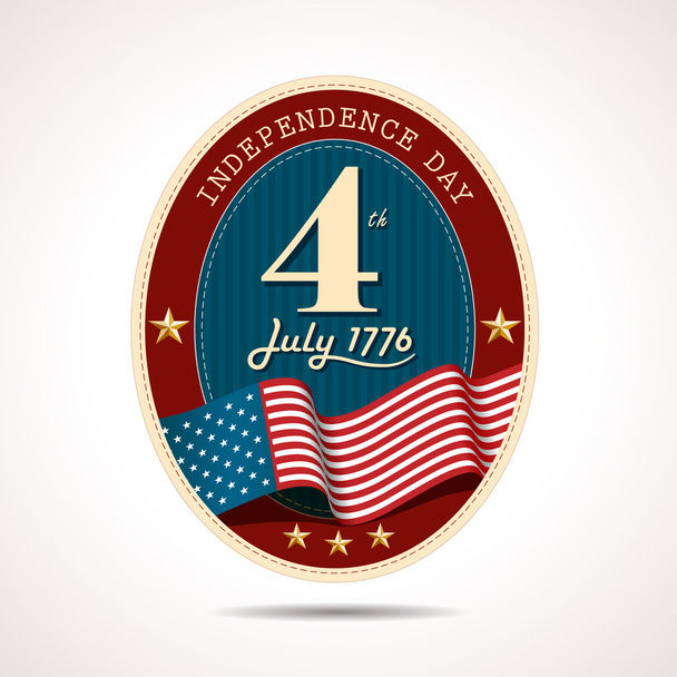 Independence day label retro background - Vector, Image