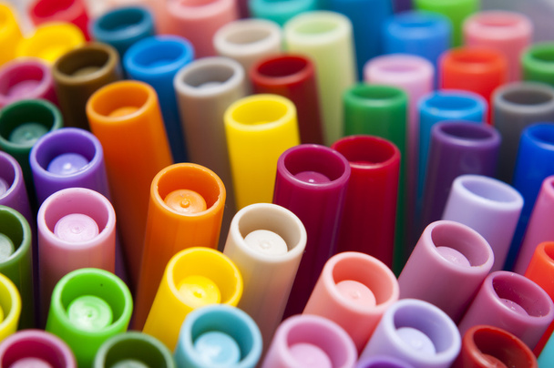 Close-up van kleur pennen - Foto, afbeelding