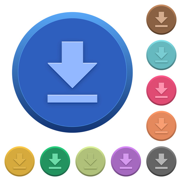 Embossed download buttons - Vector, Image