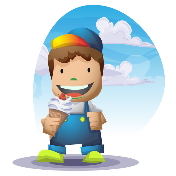 Kid cartoon with separated layers - Vector, Image