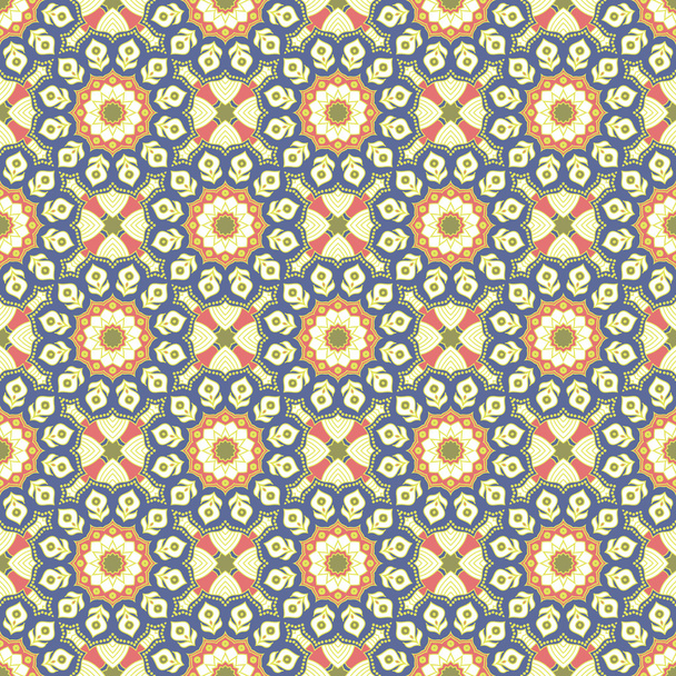 Seamless mandala pattern. Vintage elements in oriental style. Texture for wallpapers, backgrounds and page fill or printing on fabric or paper. Islam, arabic, indian, turkish,ottoman motifs. Vector. - Vector, Imagen