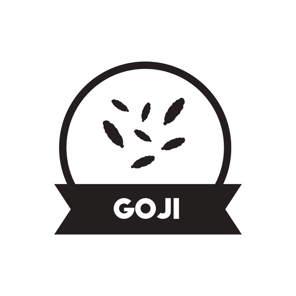 icona vettoriale nera su sfondo bianco Condimento utensili da cucina goji
 - Vettoriali, immagini